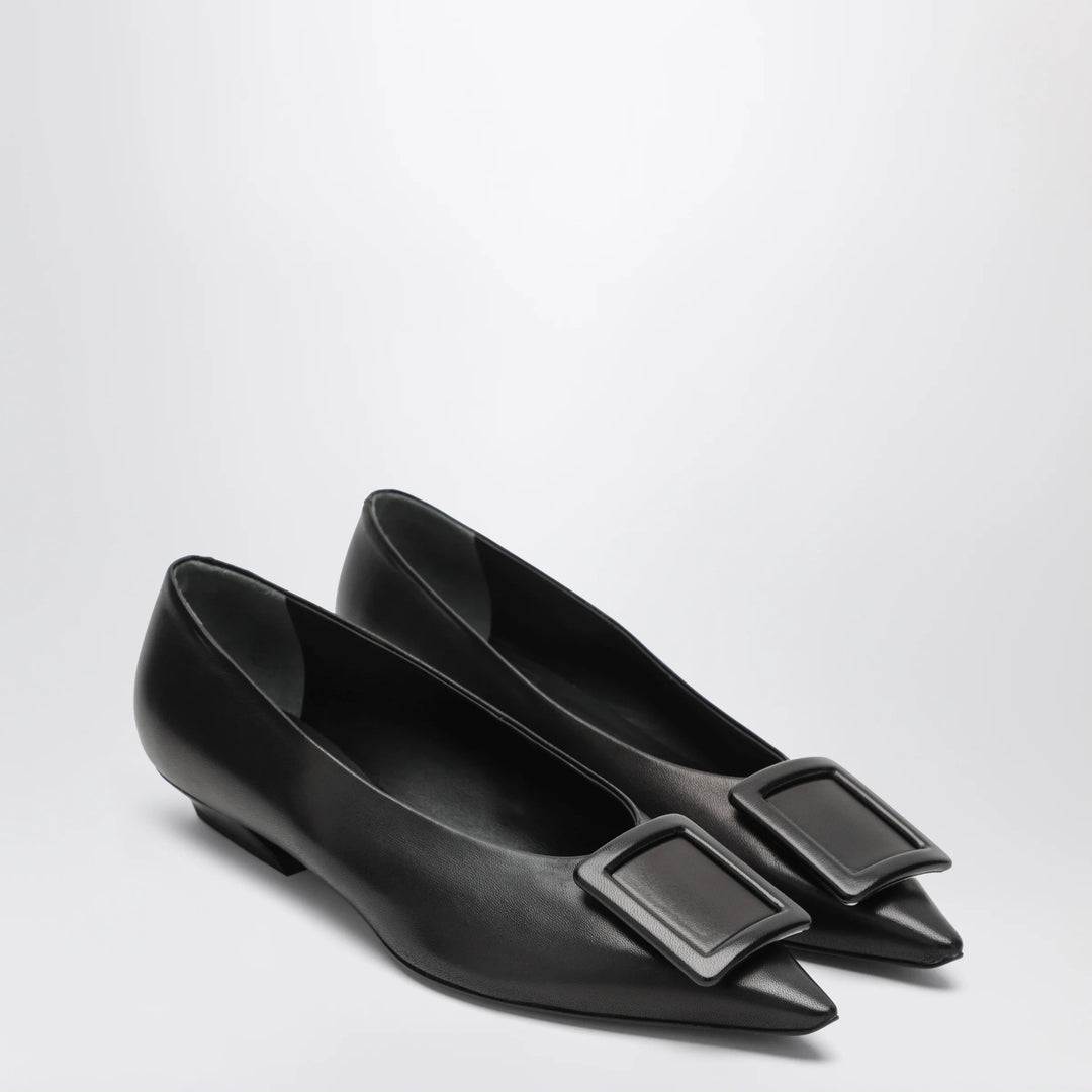 ROGER VIVIER - Gommettine ballerina in black leather