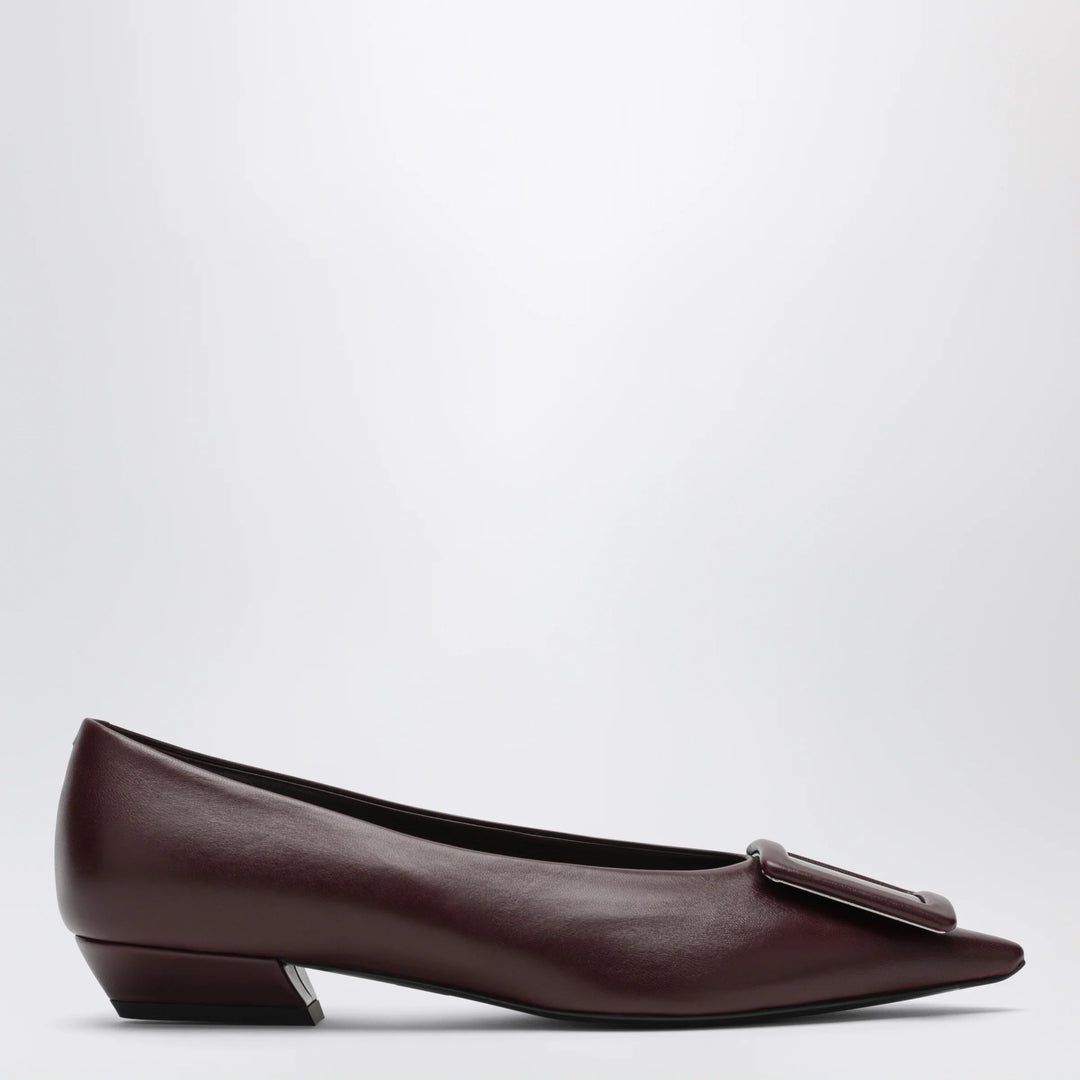 ROGER VIVIER - Gommettine ballerina in mosto-coloured leather