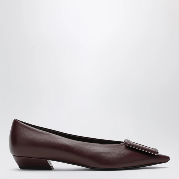 ROGER VIVIER - Gommettine ballerina in mosto-coloured leather