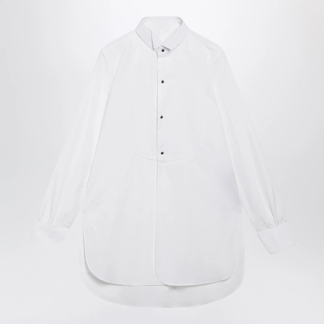 Maison Margiela - Long-sleeve cotton poplin shirt in white