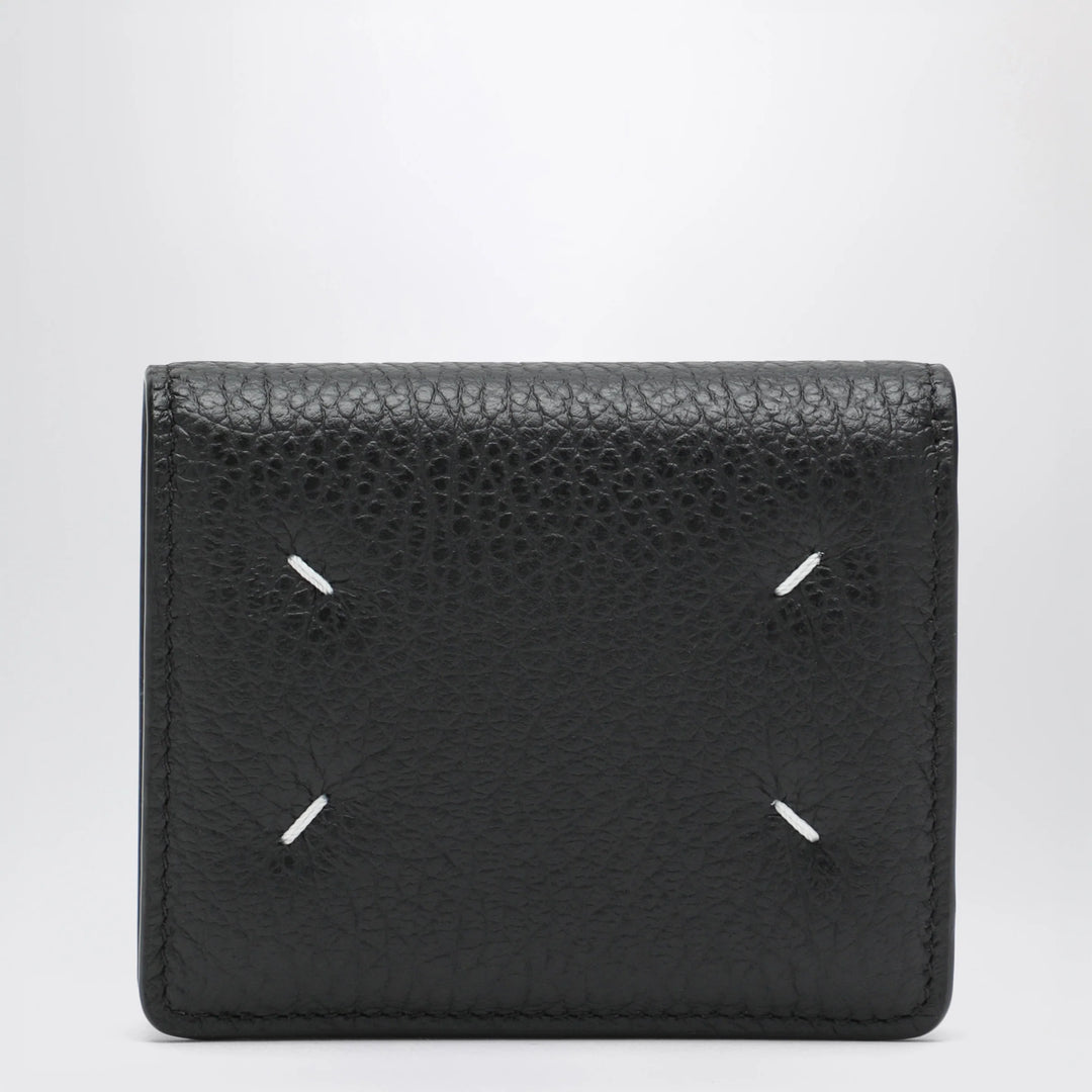 Maison Margiela - Four Stitches compact grained leather card holder in black