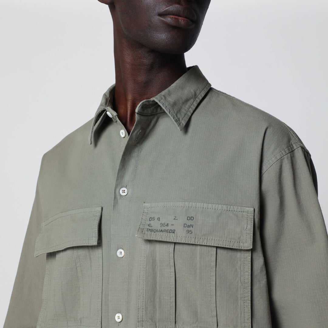 Dsquared2 - Military green cotton shirt