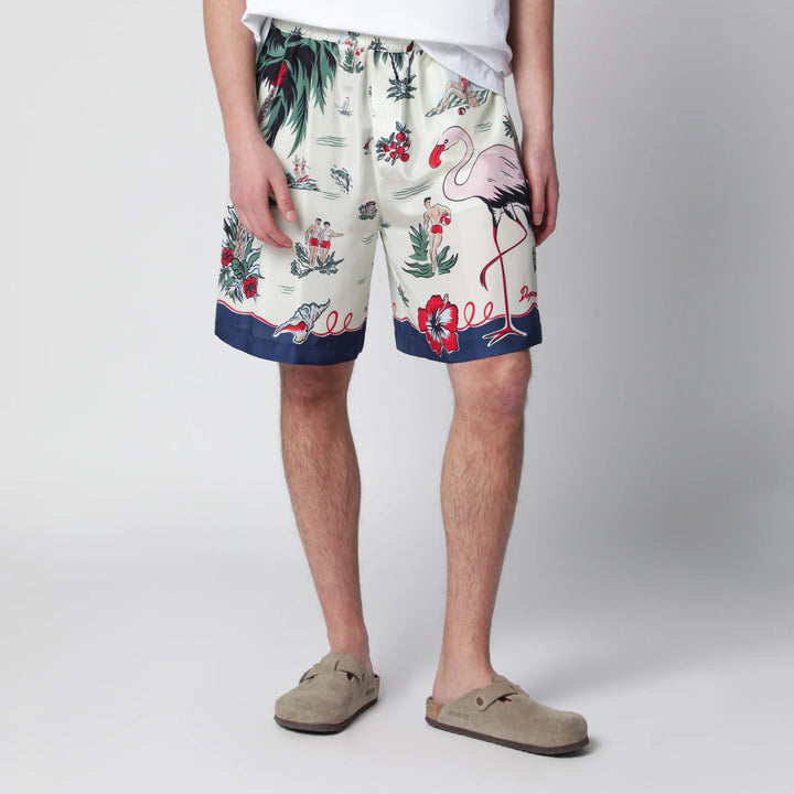 Dsquared2 - Bermuda shorts with tropical print in silk