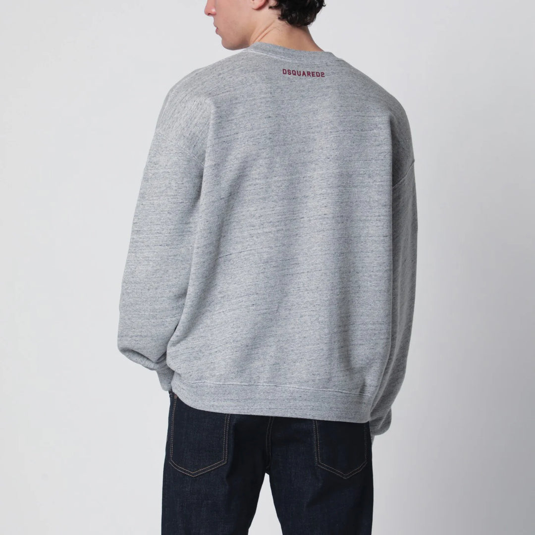 Dsquared2 - Grey mélange sweatshirt with logo embroidery