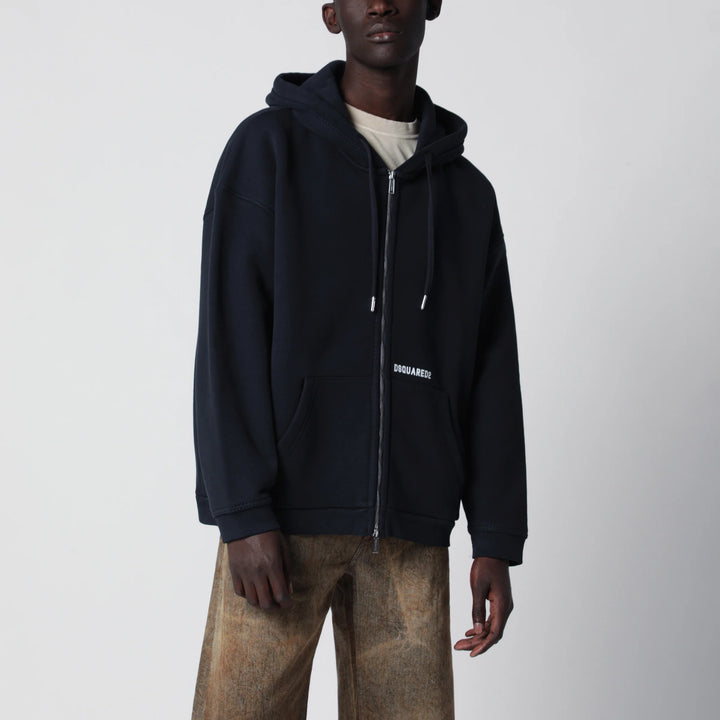 Dsquared2 - Zip-up hoodie in stretch cotton, blue