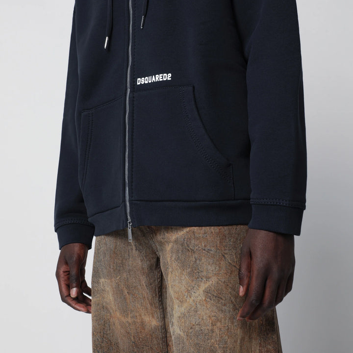 Dsquared2 - Zip-up hoodie in stretch cotton, blue