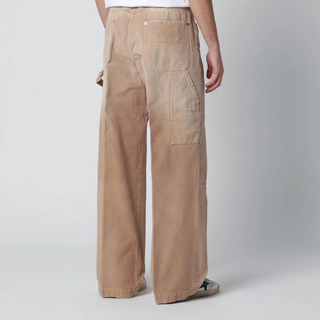 Dsquared2 - Vintage-effect beige baggy carpenter jeans