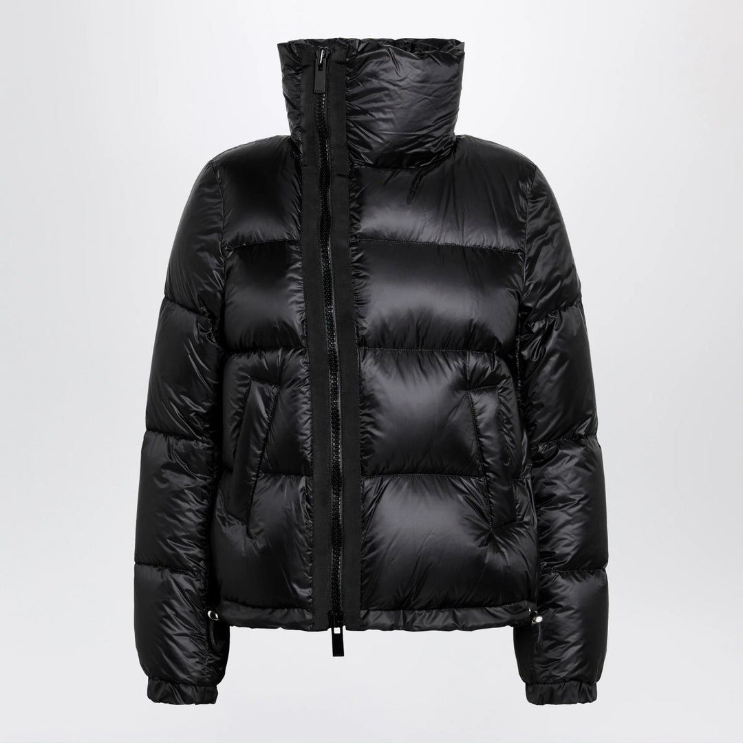 Sacai - Black down jacket with asymmetrical zip