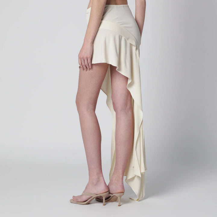 Francesco Murano - White mini skirt with side train