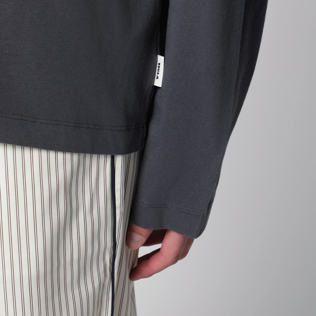 Tekla - Black washed long-sleeve T-shirt