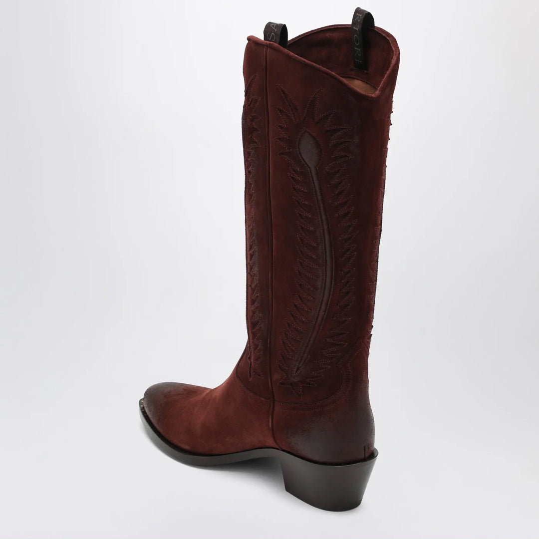 Sartore - Brown suede Frida western boot