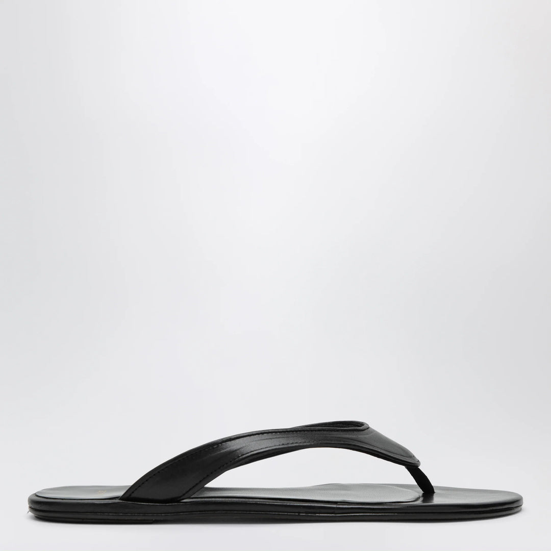 Jude - Black Leather Rue Sandal