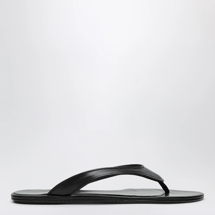 Jude - Black Leather Rue Sandal