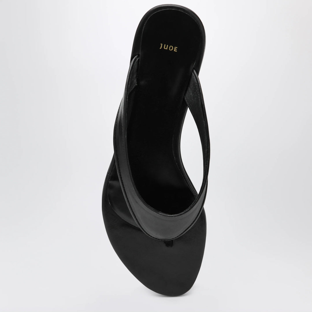 Jude - Black Leather Rue Sandal