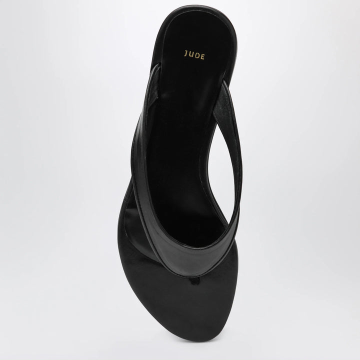 Jude - Black Leather Rue Sandal