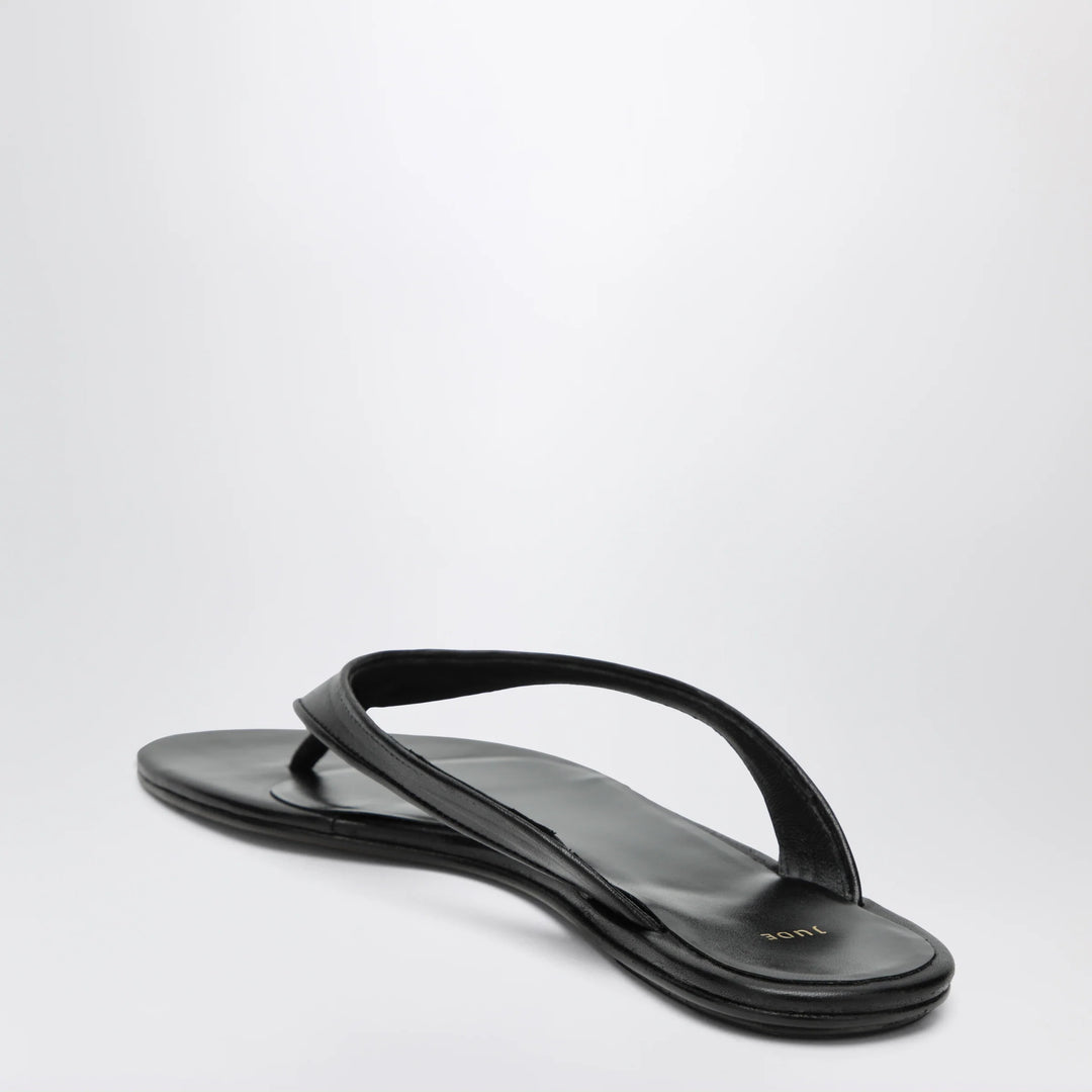 Jude - Black Leather Rue Sandal