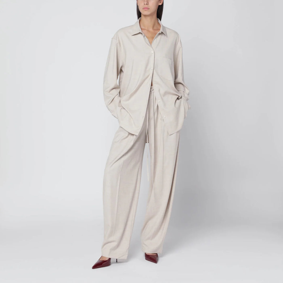 THE ANDAMANE - Trousers in ivory melange