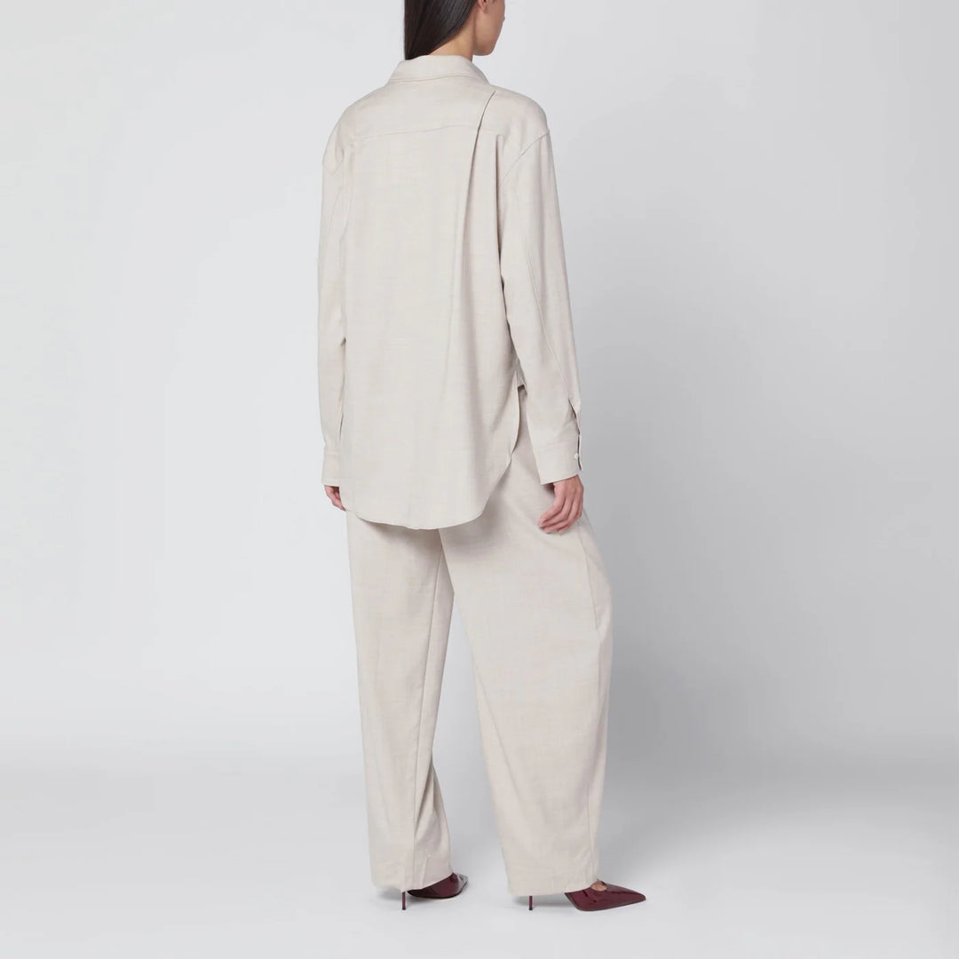 THE ANDAMANE - Trousers in ivory melange
