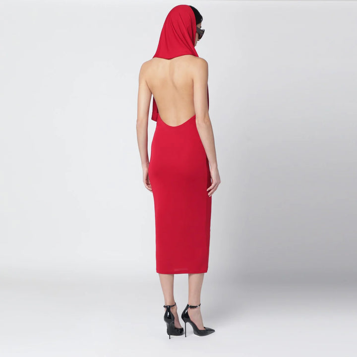 THE ANDAMANE - Red Annie hooded midi dress