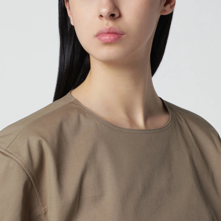 TheLatest - Short-sleeve cognac cotton top