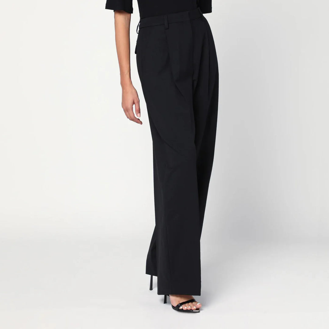 TheLatest - Wide-leg black wool blend trousers Brand Apparel &amp; Accessories > Clothing > Pants