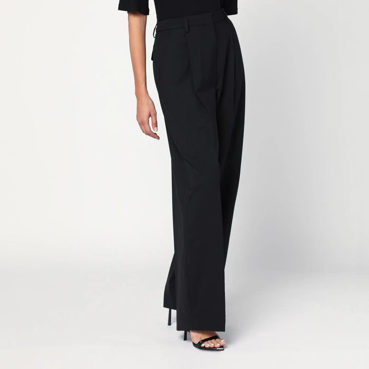 TheLatest - Wide-leg black wool blend trousers Brand Apparel &amp; Accessories > Clothing > Pants