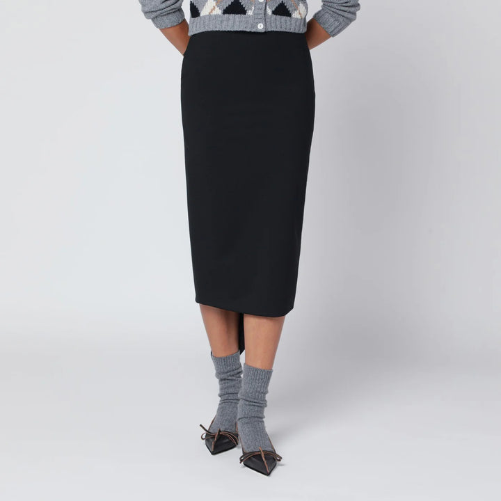 TheLatest - Black cotton midi skirt