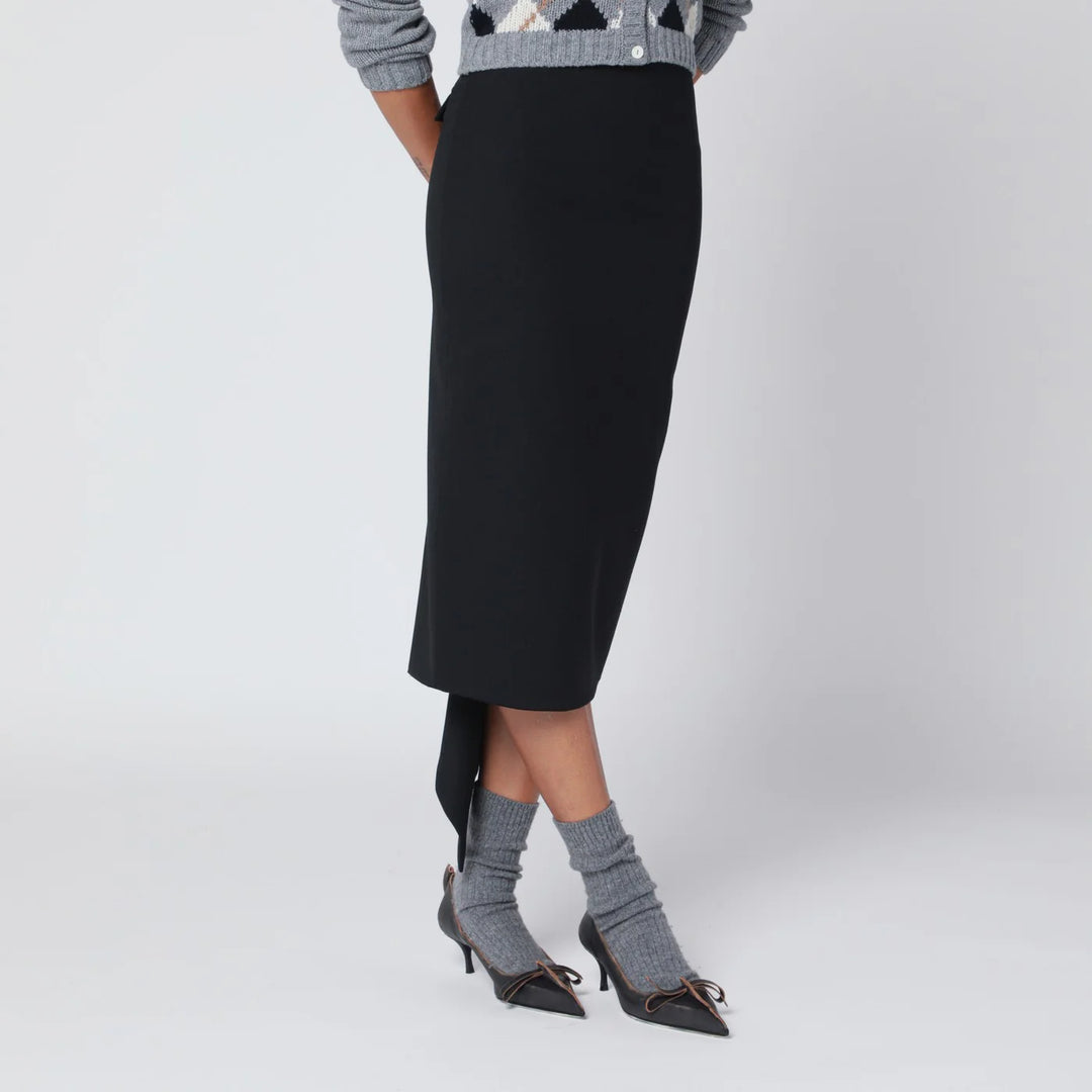 TheLatest - Black cotton midi skirt