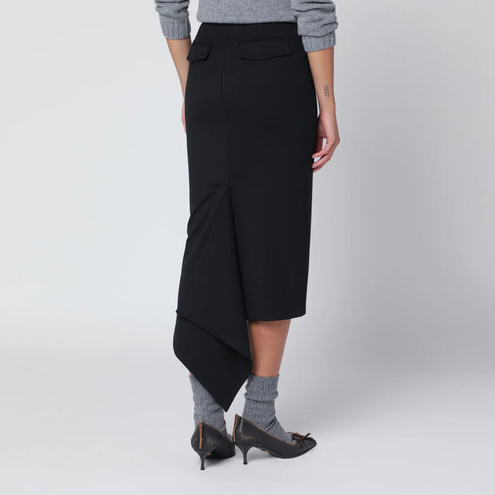 TheLatest - Black cotton midi skirt