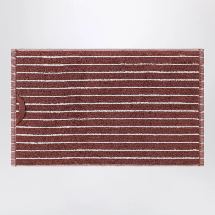 Tekla - Striped reddish-brown guest towel 30x50 cm