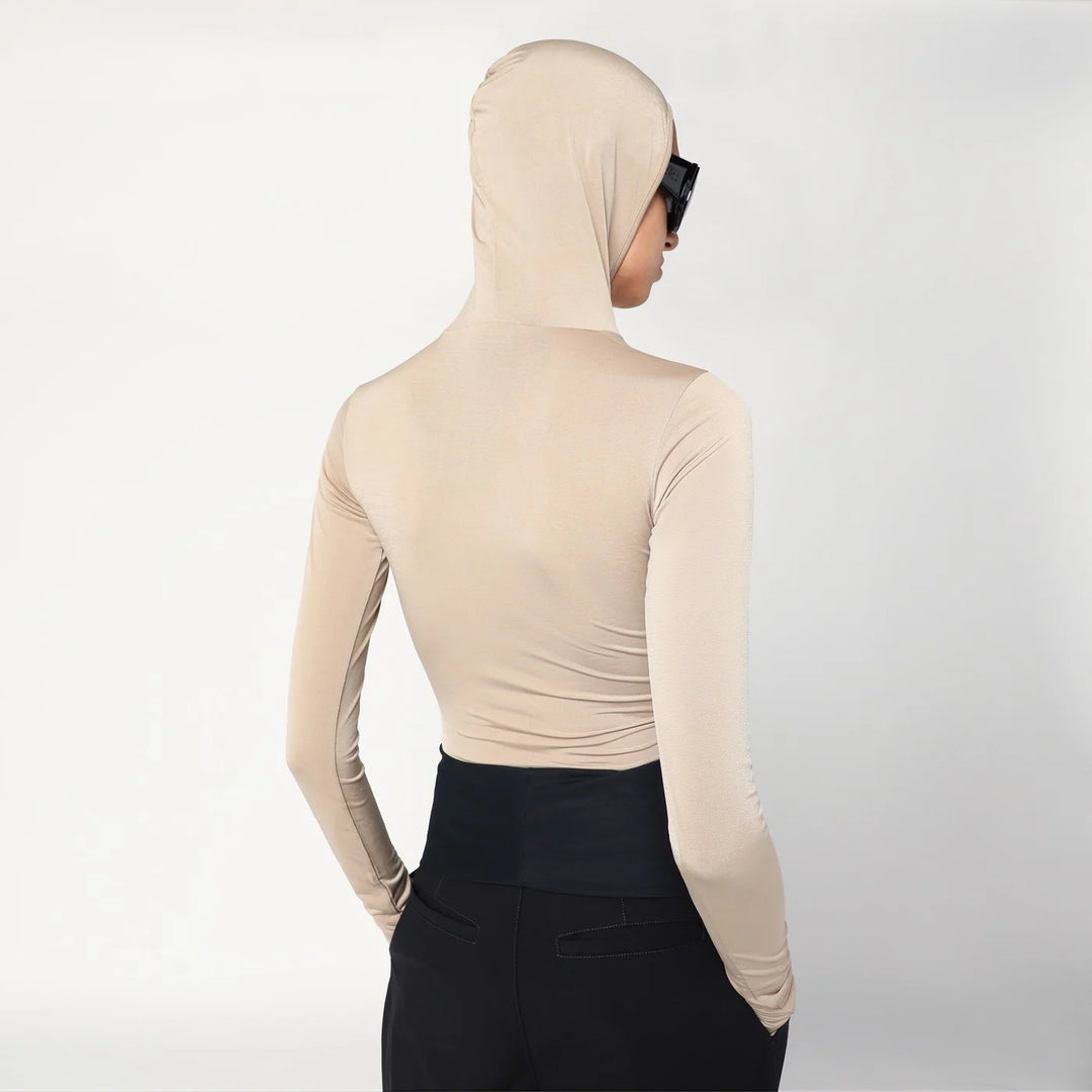 DARKPARK - Billie hooded top in flesh colour