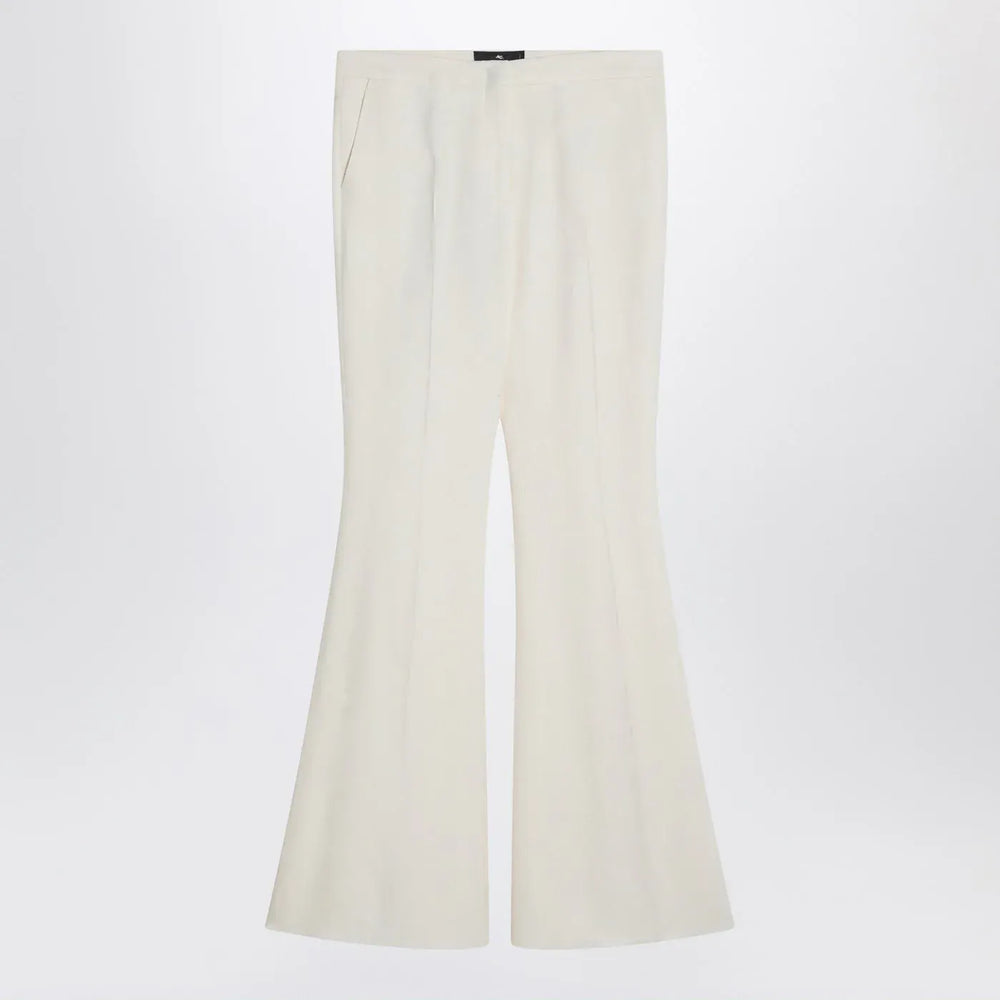 ETRO - Flared trousers in ivory viscose Brand Pants 44  IT