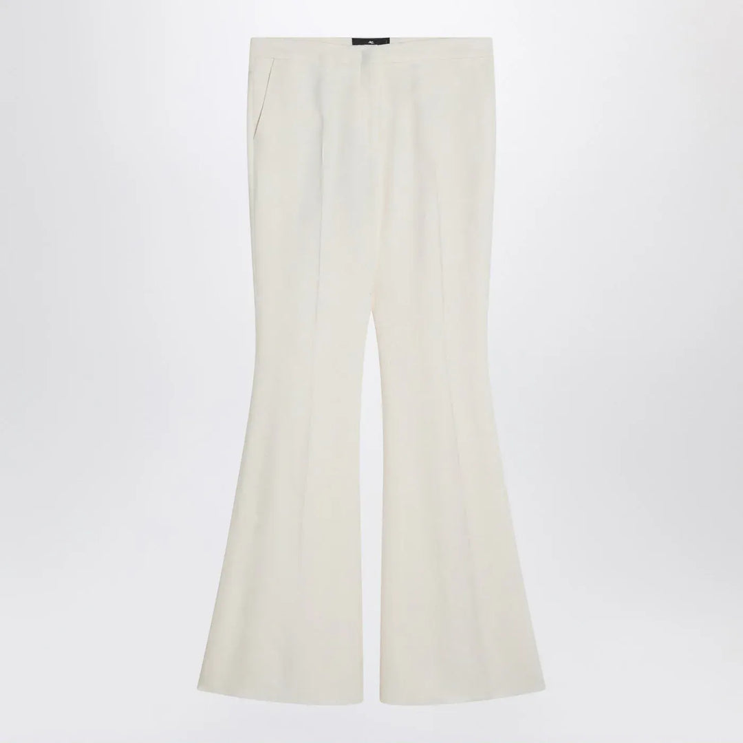 ETRO - Flared trousers in ivory viscose Brand Pants 44  IT
