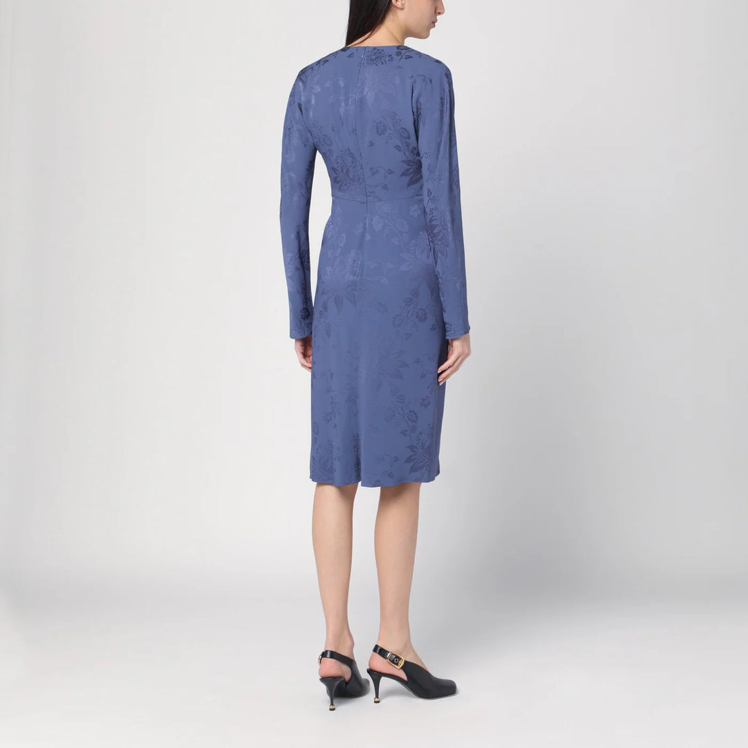 ETRO - Jacquard-effect dress in cornflower blue