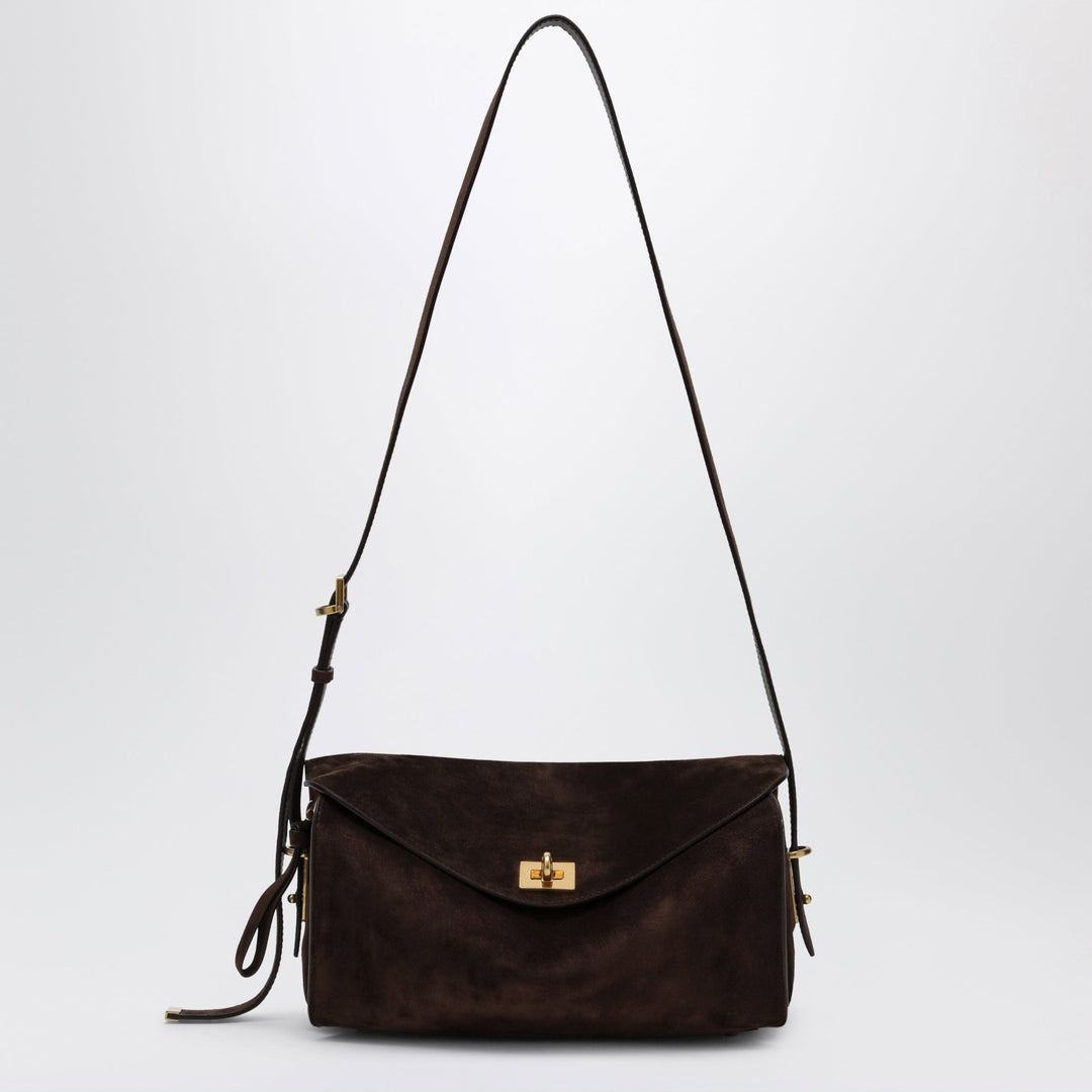 Apparel & Accessories TU Balenciaga - Le 7 Medium suede calfskin shoulder bag in Moka/Ruby Brand