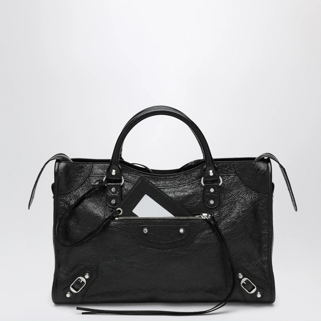 Balenciaga - Le City Medium bag in Arena lambskin leather black Brand Apparel & Accessories TU