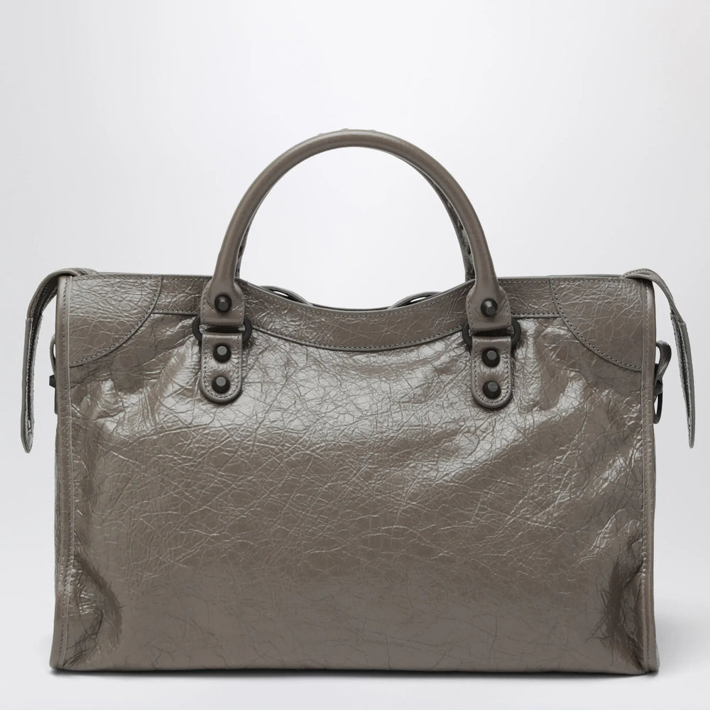 Balenciaga - Le City medium handbag in dark walnut leather Brand Apparel & Accessories TU