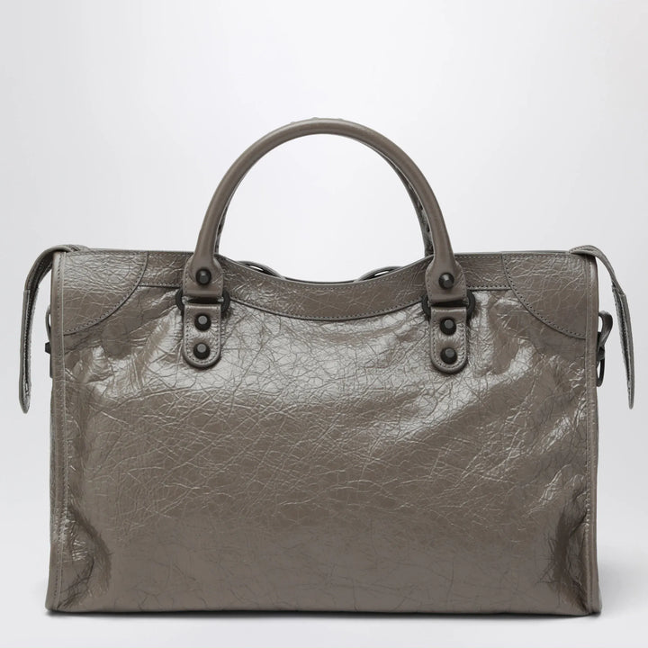 Balenciaga - Le City medium handbag in dark walnut leather Brand Apparel &amp; Accessories TU