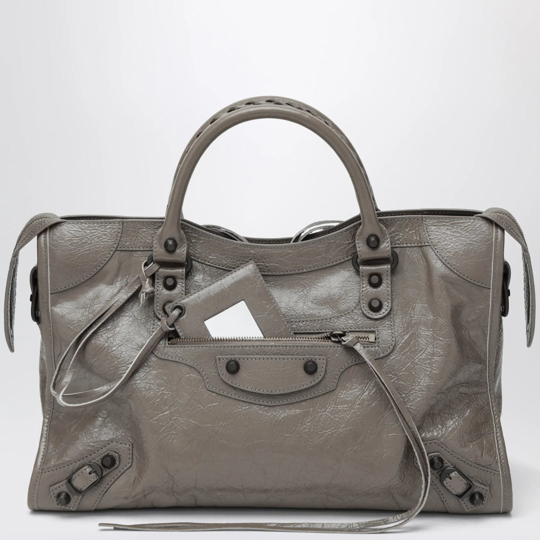 Balenciaga - Le City medium handbag in dark walnut leather Brand Apparel & Accessories TU