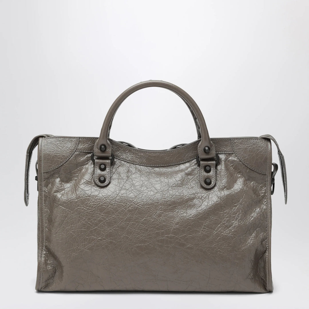 Balenciaga - Le City medium handbag in dark walnut leather Brand Apparel &amp; Accessories TU