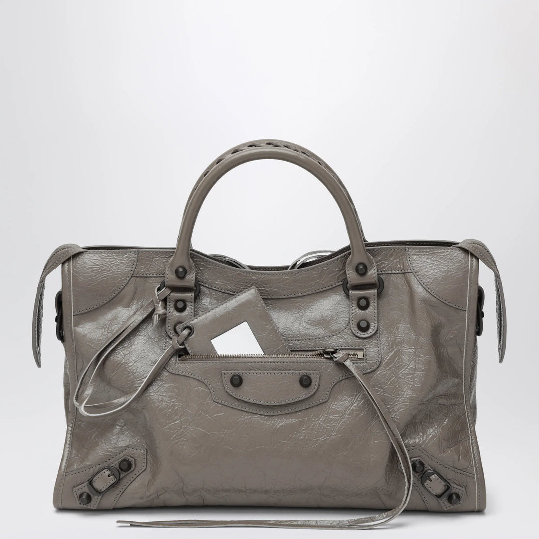 Balenciaga - Le City medium handbag in dark walnut leather Brand Apparel &amp; Accessories TU