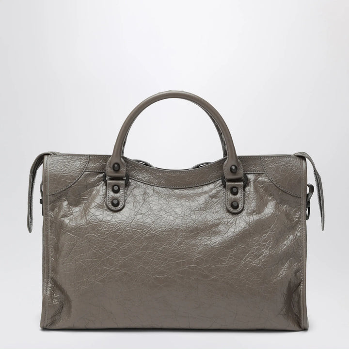 Balenciaga - Le City medium handbag in dark walnut leather Brand Apparel &amp; Accessories TU