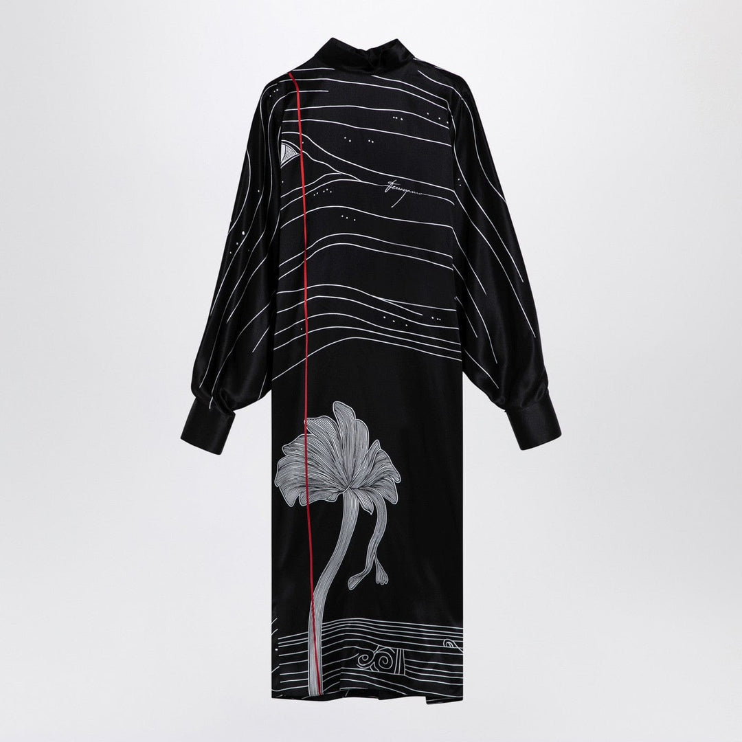 Apparel &amp; Accessories Black silk satin midi dress Brand