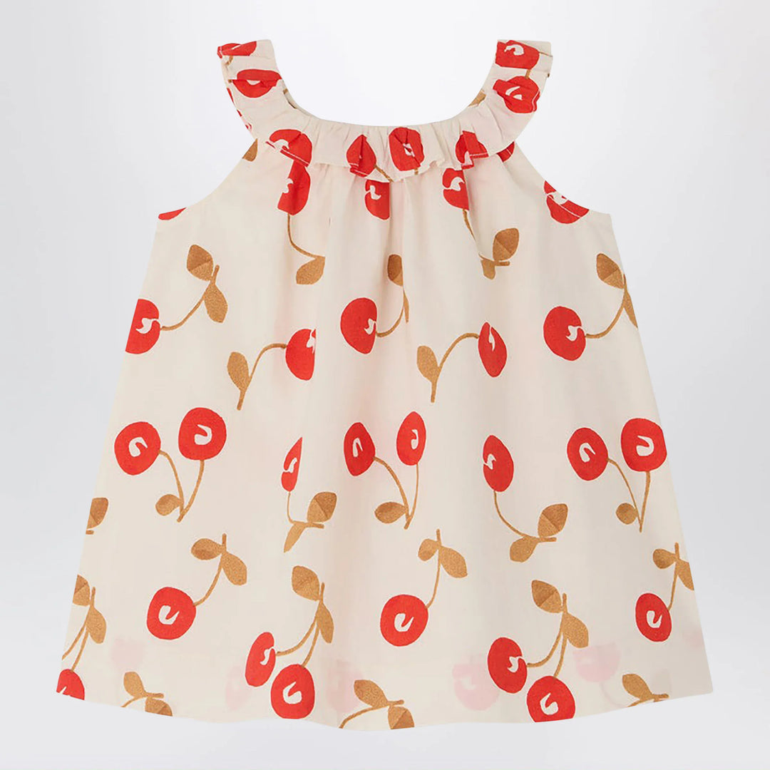 Bonpoint - Niniki écru dress with cherry print and ruffles Brand Apparel &amp; Accessories 2A
