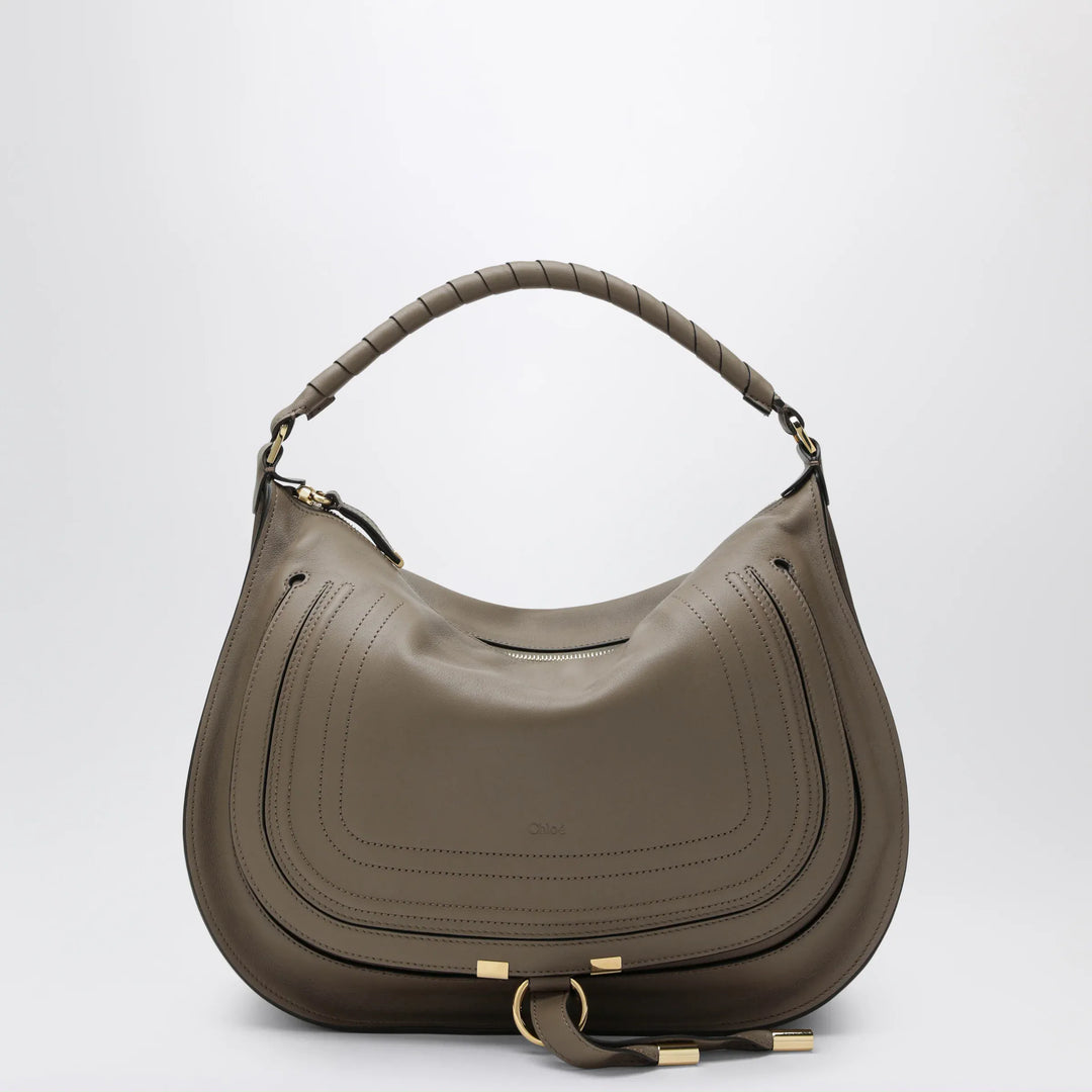 Chloé - Taupe Marcie shoulder bag in leather Brand Apparel & Accessories TU