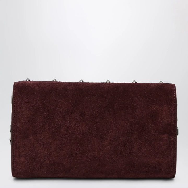 Christian Louboutin - Paloma studded suede wallet on chain Burgundy Brand Apparel &amp; Accessories TU