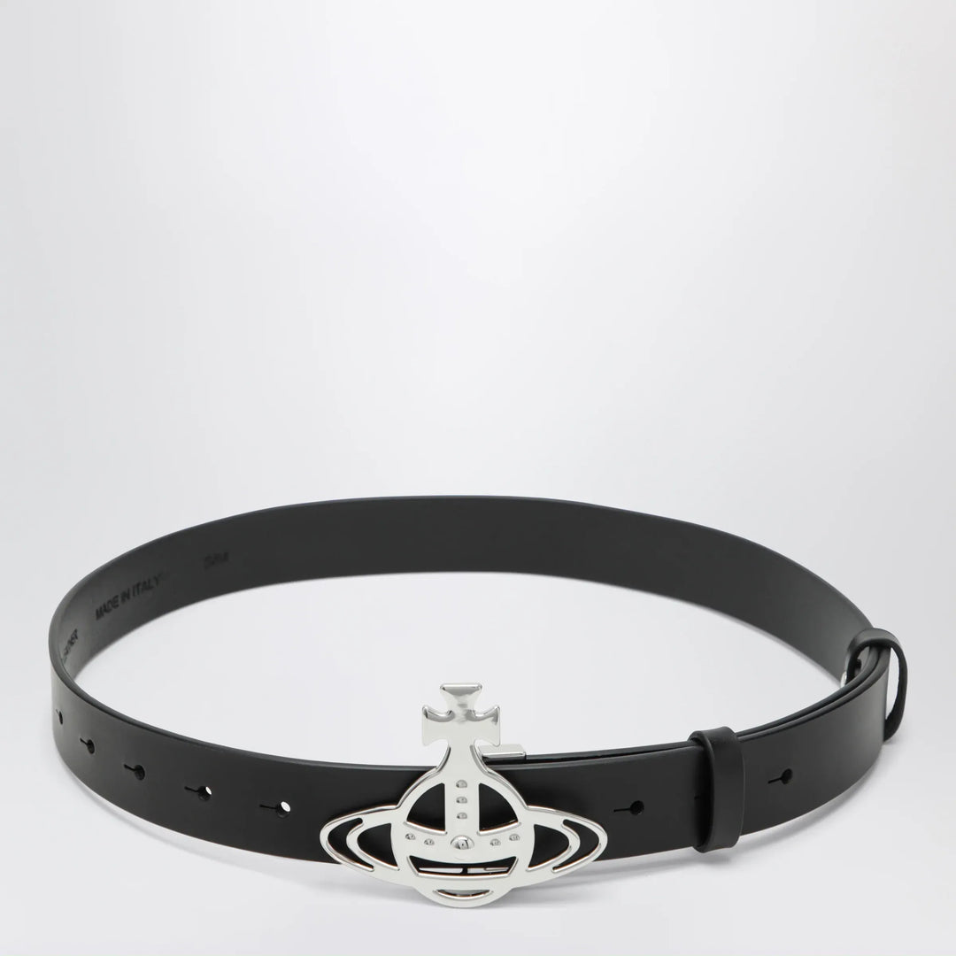 Vivienne Westwood - Leather belt with Orb buckle in black Brand Apparel & Accessories > Clothing Accessories > Belts S/M