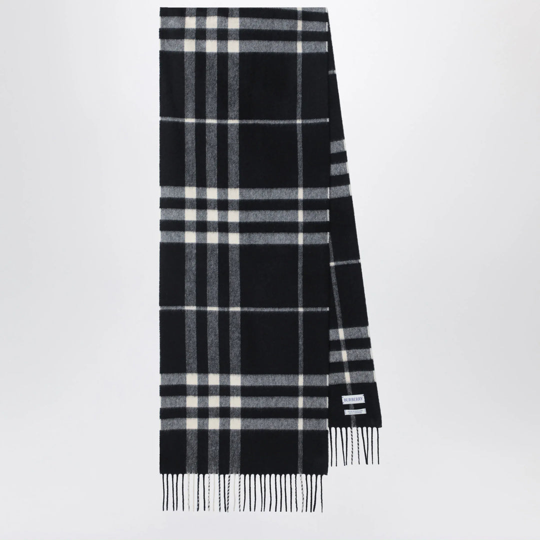 Burberry - Black Check cashmere scarf Brand Apparel & Accessories > Clothing Accessories > Scarves & Shawls TU