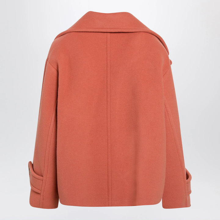 Chloé - Cedar pink double-breasted short wool coat Brand Apparel &amp; Accessories > Clothing > Outerwear > Coats &amp; Jackets