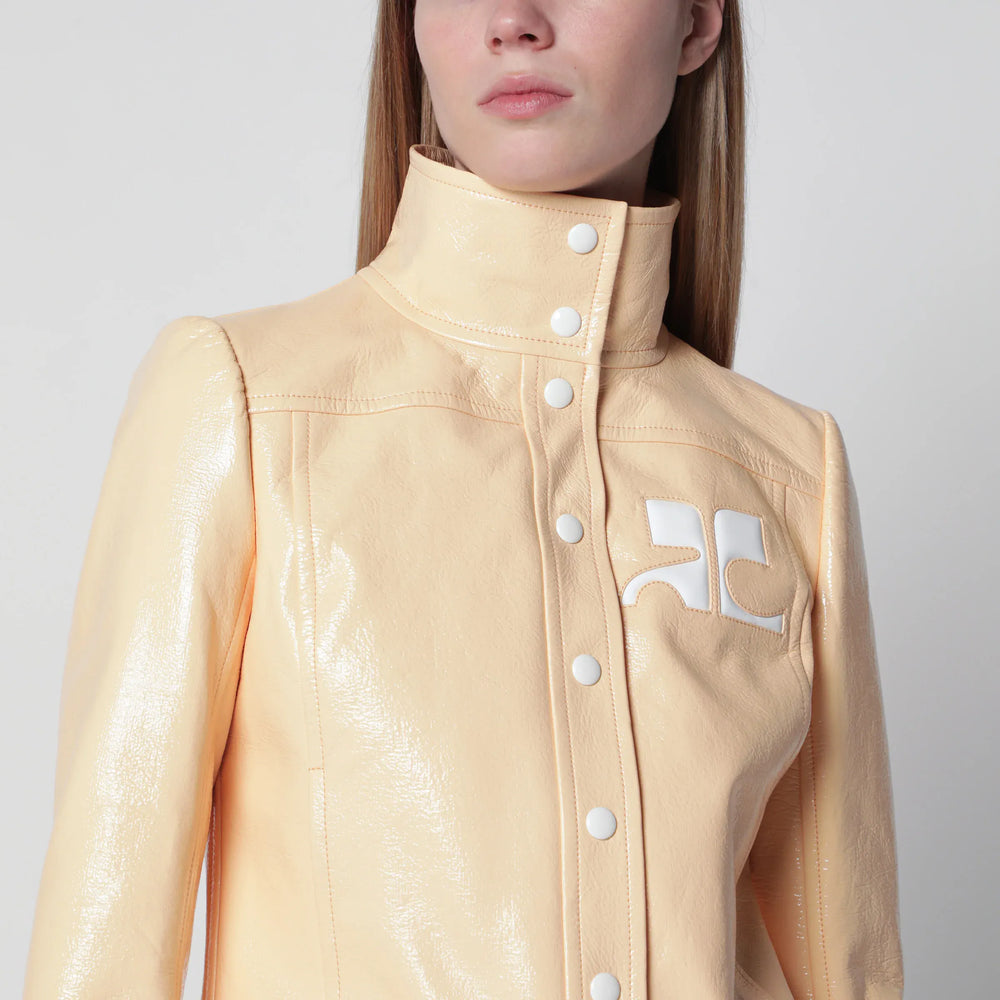 Courrèges - Reedition high-neck vinyl jacket in orange Brand Apparel & Accessories > Clothing > Outerwear > Coats & Jackets